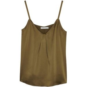 Vince silk olive green top small